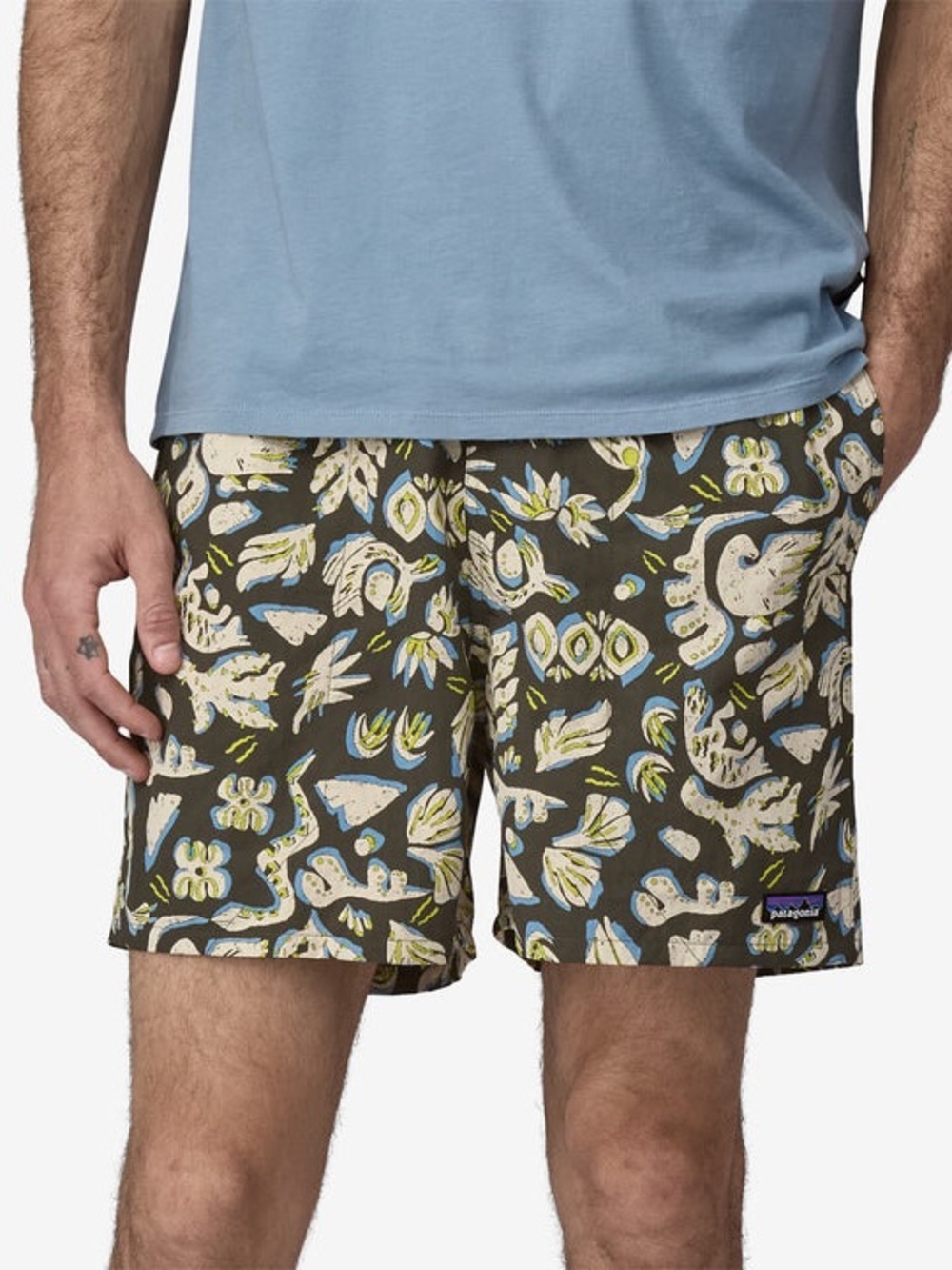 Patagonia Men's Baggies™ Shorts - 5" - Across Oceans: Pine Needle Green